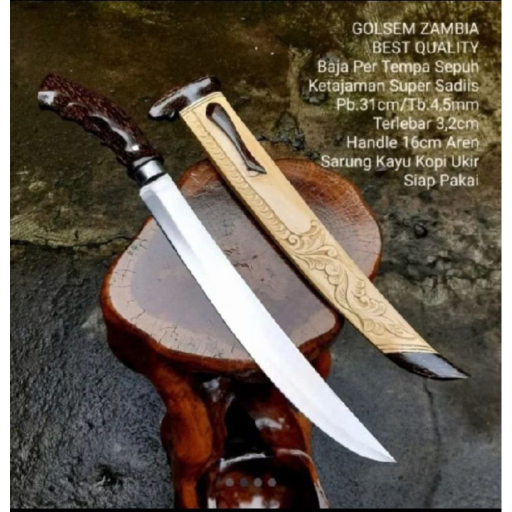 GOLOK ZAMBIA / GOLOK SEMBELIH HEWAN BAHAN BAJA PER SUPER TAJAM BERKUALITAS  ORIGINAL