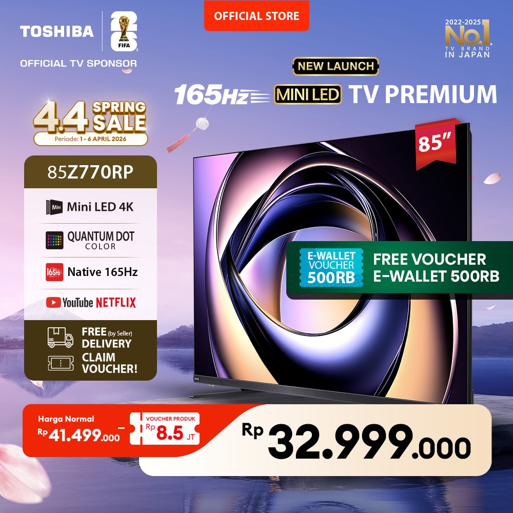 [AI 4K Mini LED 185Hz] Toshiba TV 85" 4K UHD AI Smart TV - Dolby Vision IQ + Atmos Regza ZRi 2.1.2 S