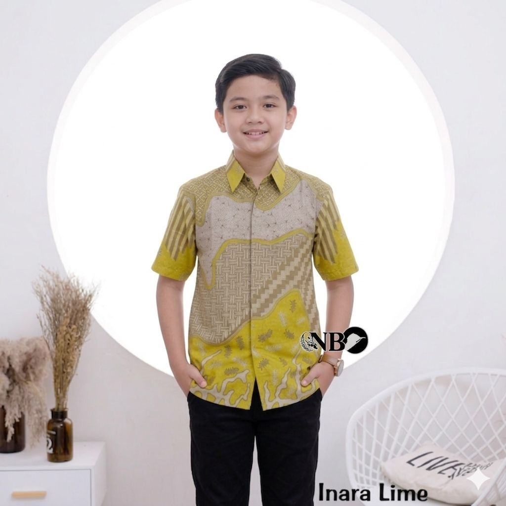 MUSTARD Batik anak cowok size remaja bahan katun premium / Baju batik anak remaja bahan full katun