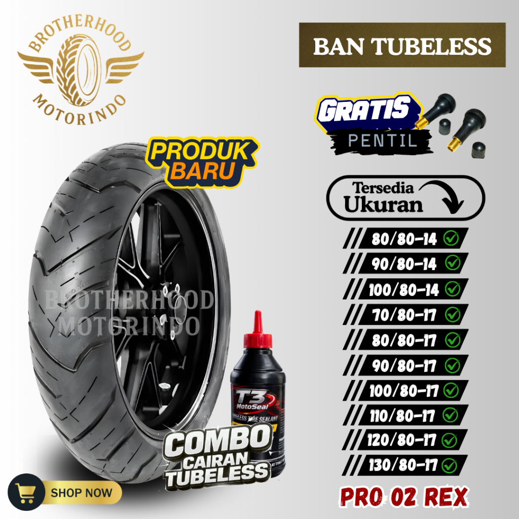 BAN ASCENDO PRO02 REX RING 14/17 TUBLES ( 80/80 / 90/80 / 100/80-14) ( 80/80 / 90/80 100/80 110/80 1