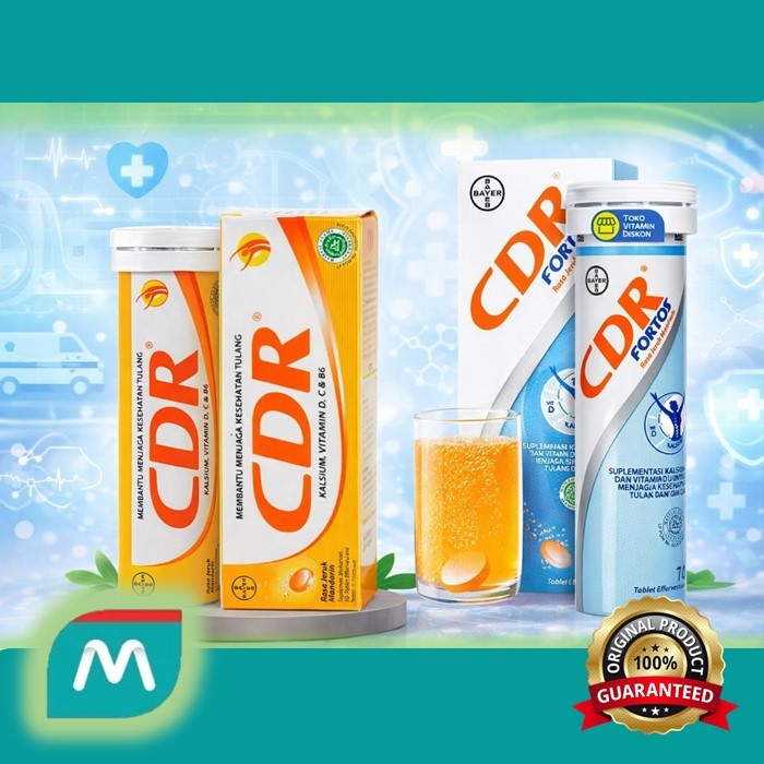 1 PCS CDR EFFERVESCENT / CDR FORTOS RASA JERUK KALSIUM TULANG ISI 10 VITAMIN C / KALSIUM SUPLEMEN IB