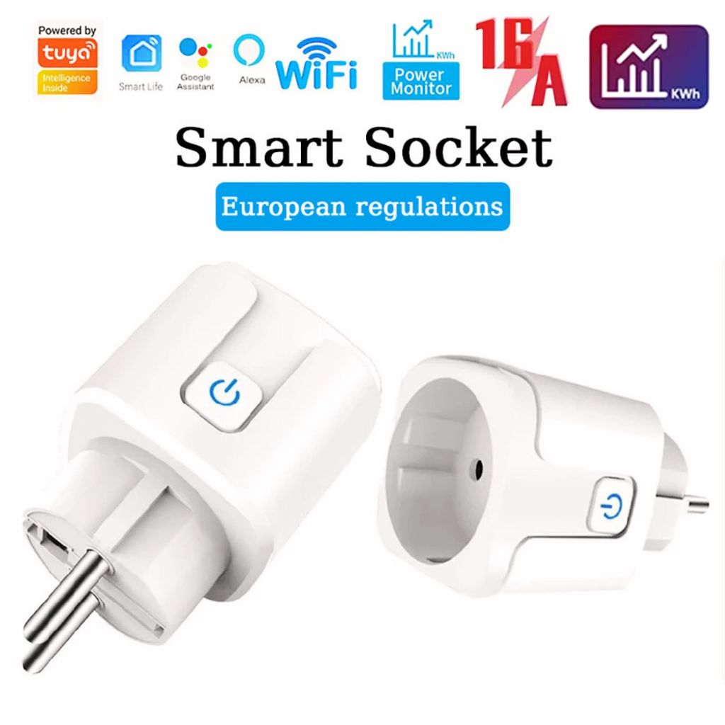 Steker Smart Plug WiFi EU 16A Dengan Monitoring || Steker Pintar WiFi EU 16A Kontrol Via Aplikasi