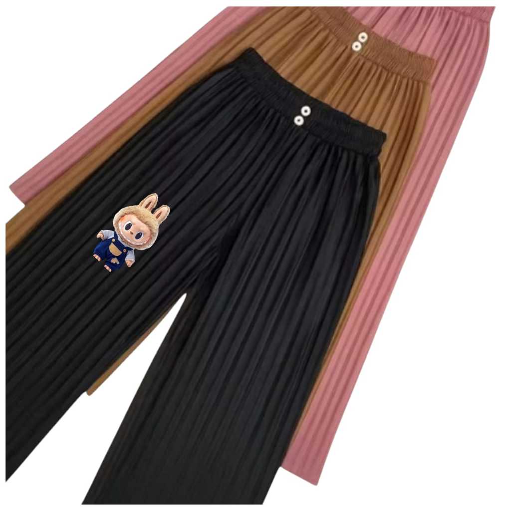 [ISI 5 PCS] Celana Panjang Anak Cewek Motif Labubu Knit Hornet 3-11 Thn /Kulot Harian Anak Perempuan