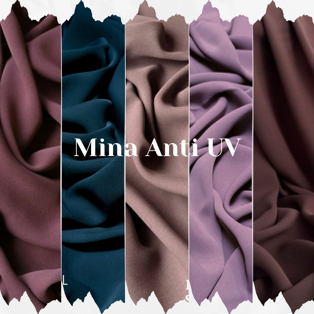 Per50cm Mina Kain Sultan Anti UV UPF 80 Kain Premium Warna Polos Lebar 145 cm