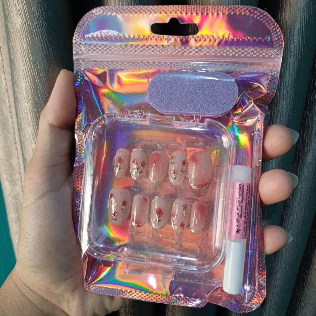 Fake Nails/Kuku Palsu Motif Bunga Tulip