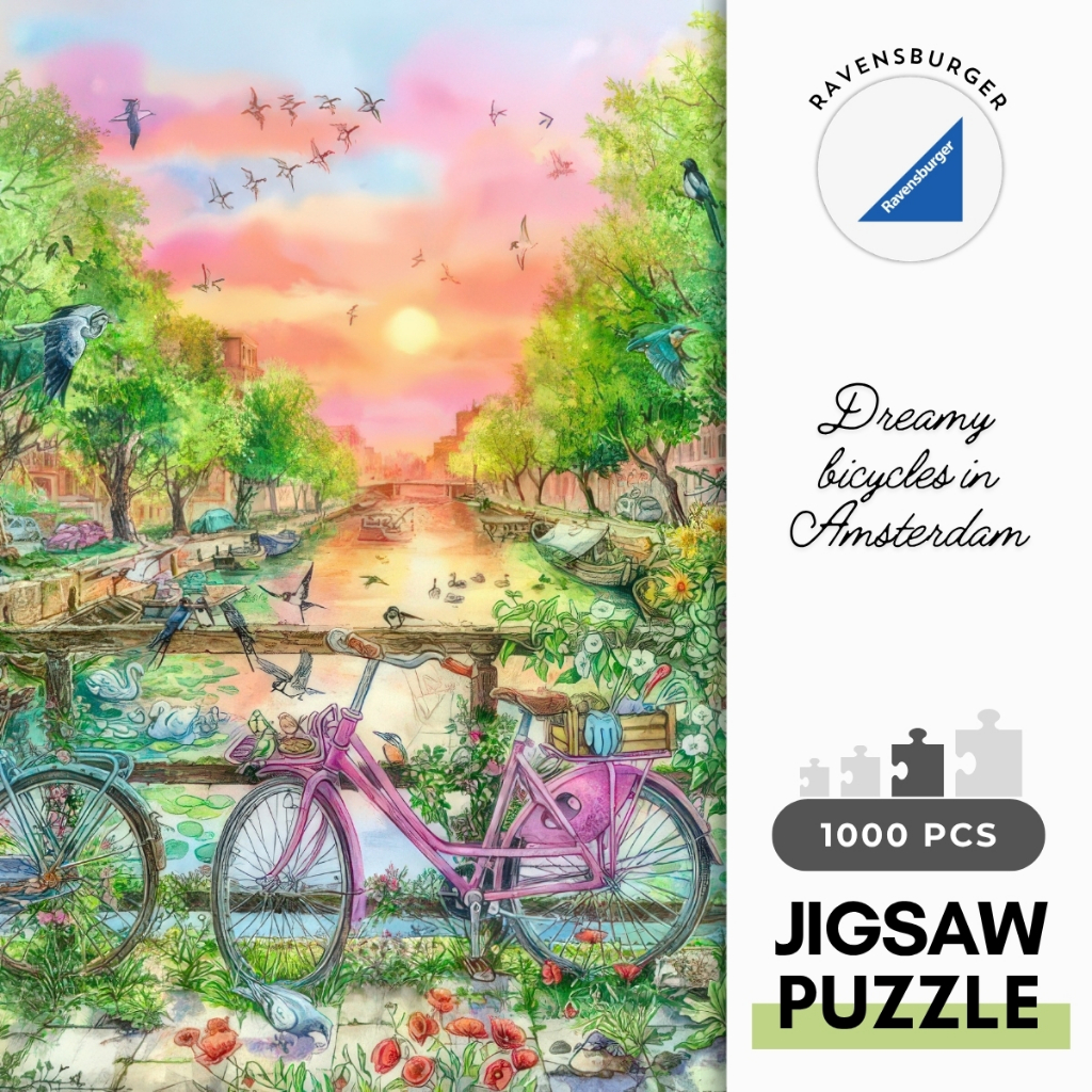 Ravensburger 01089 Dreamy bicycles in Amsterdam 1000 Pieces Jigsaw Puzzle