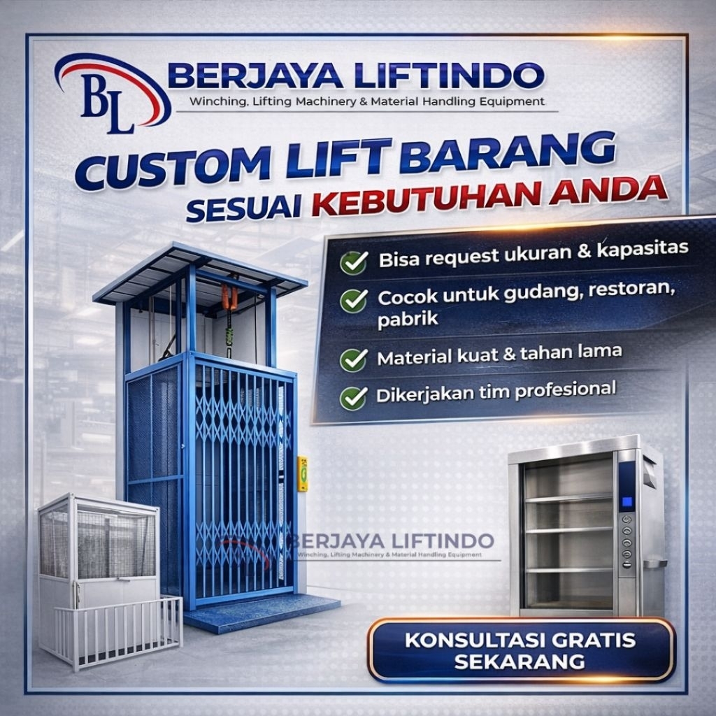 Lift Barang / Cargo Lift / Dumb Waiter / Lift Makanan