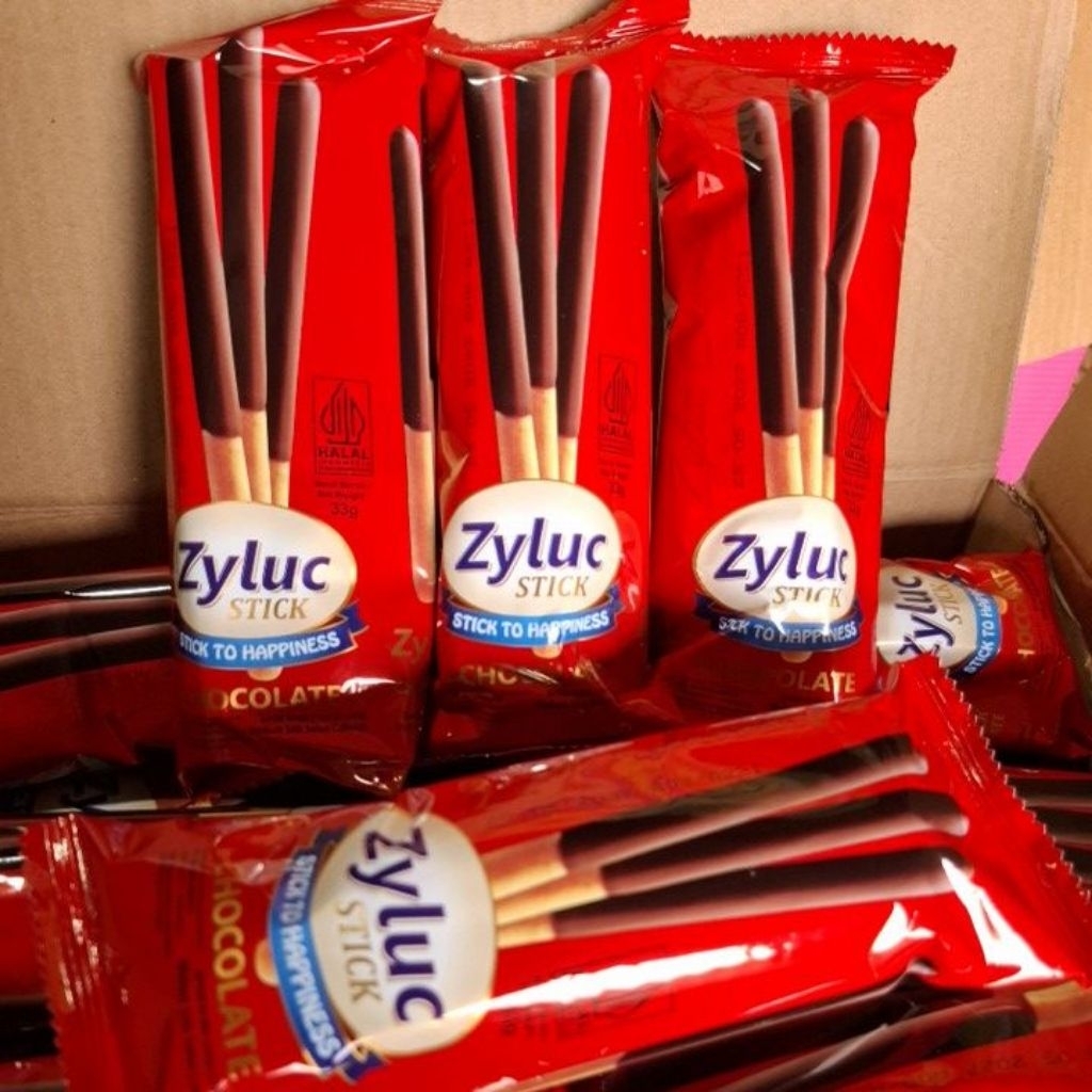 zyluc stick 33gr ( eceran ) biskuit stick coklat