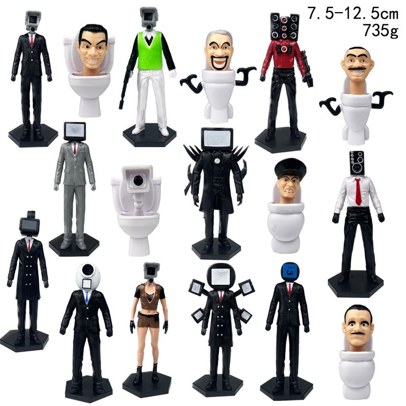 Mainan SKIBIDI TOILET set Figur Head TV Man Pajangan Siren Head Toy