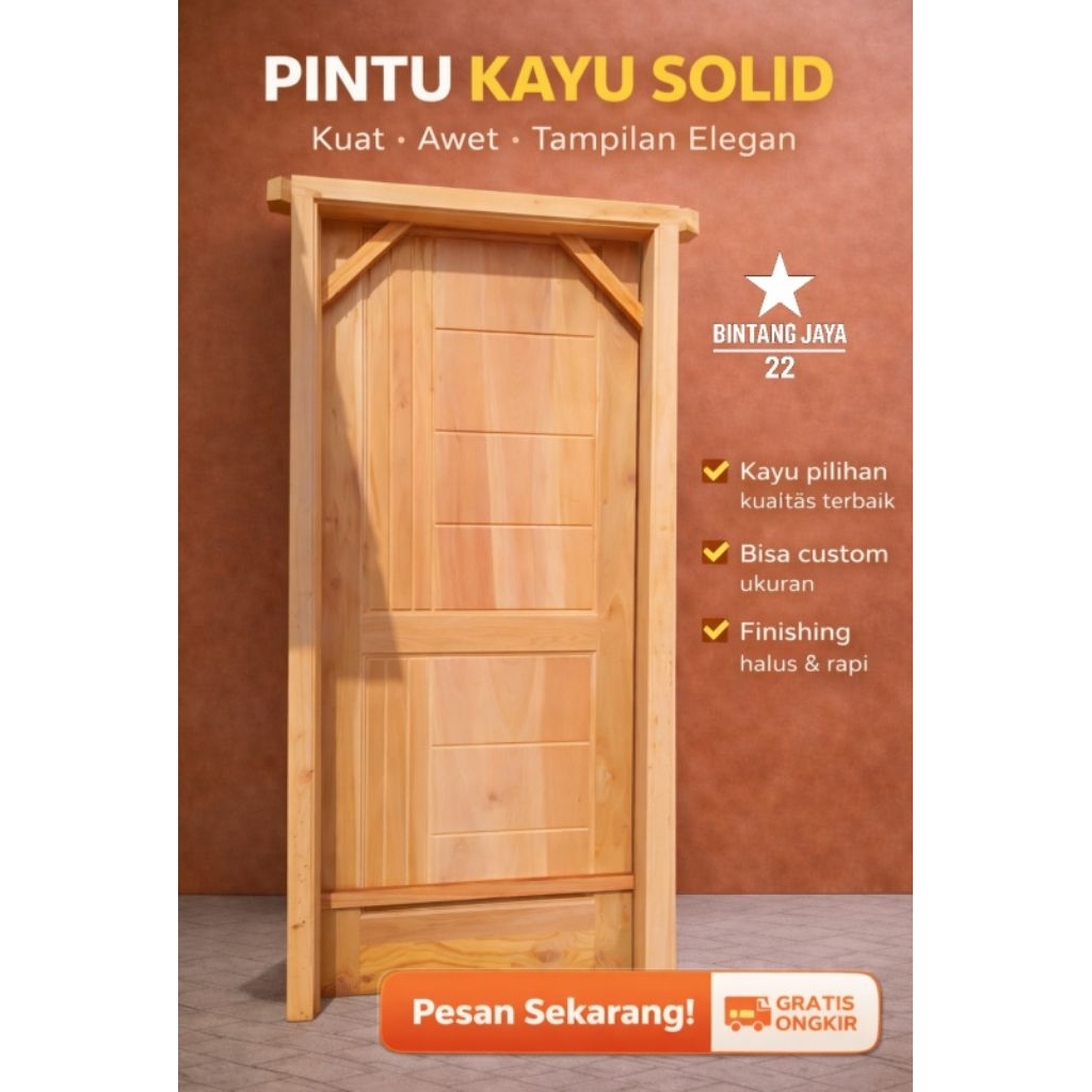 Kusen + Pintu Rumah Kayu Mahoni Pintu Utama Rumah Pintu Depan Pintu Kamar Minimalis
