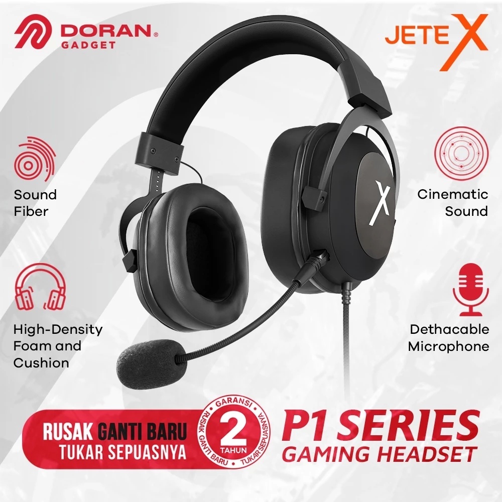 Headset Gaming I Headphone Gaming Pro JETE X P1 - Garansi 2 Tahun