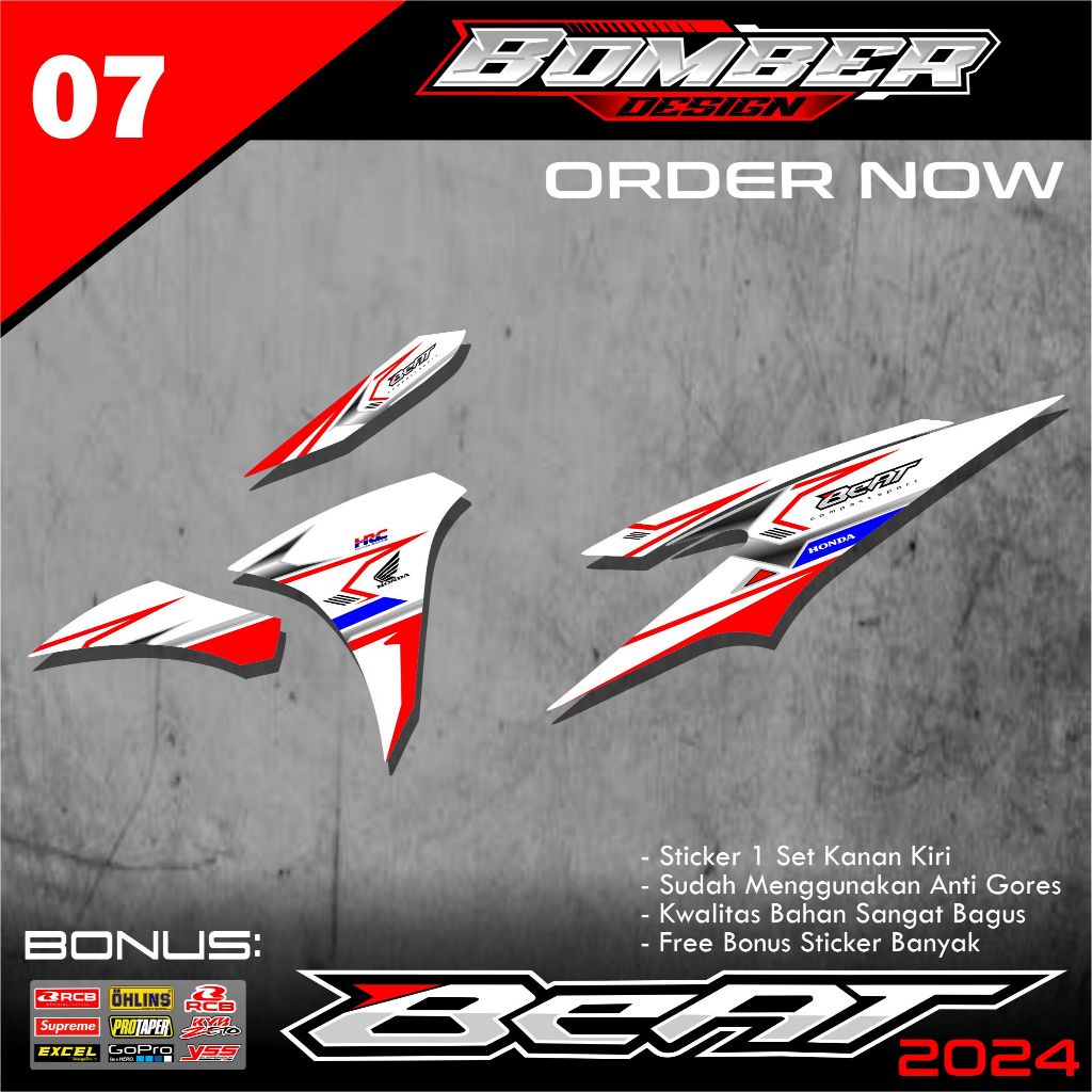 STIKER NEW BEAT DELUXE 2025 STICKER NEW BEAT CBS SPORTY ISS BMB.07 TERBARU STIKER NEW HONDA BEAT