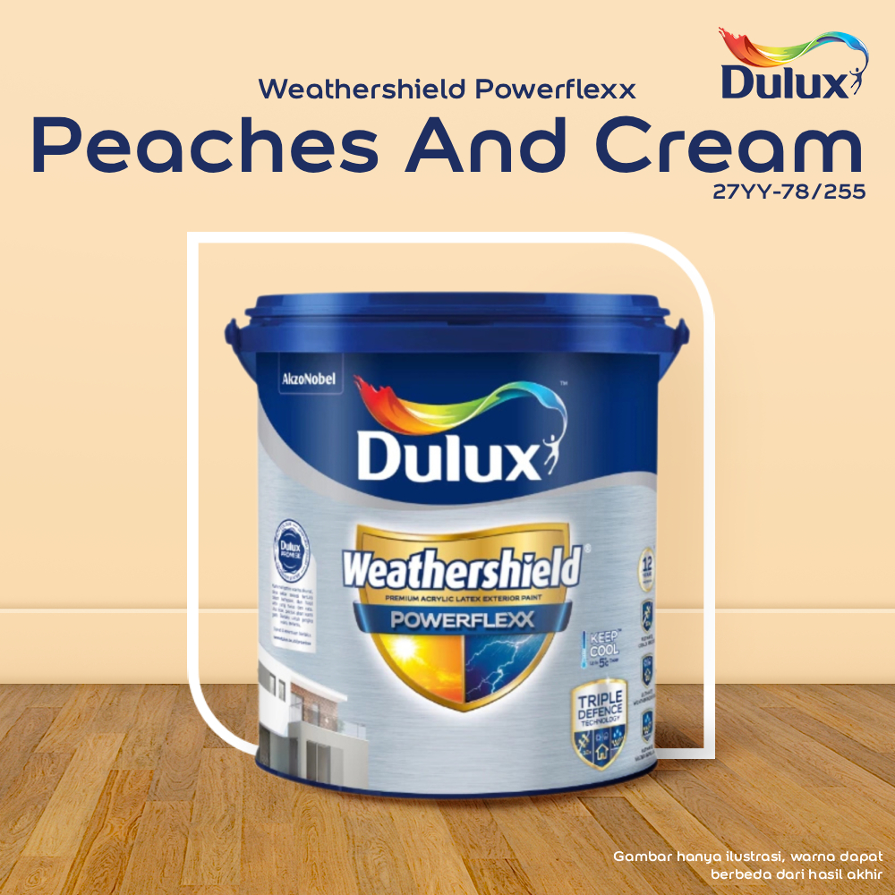 CAT TEMBOK PEACHES AND CREAM DULUX WEATHERSHIELD POWERFLEXX - 20 LITER CAT PEACHES AND CREAM 27YY-78