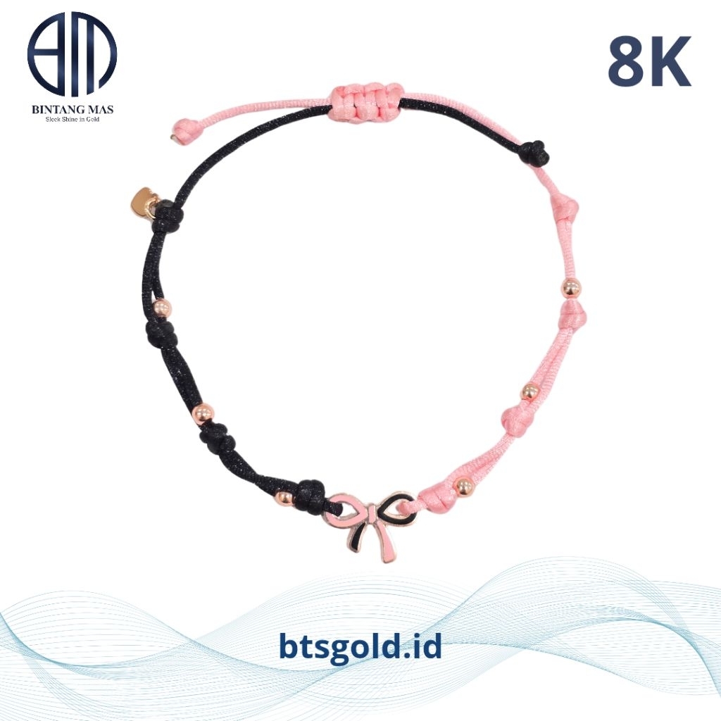 Gelang Emas Charm Pita | 8K