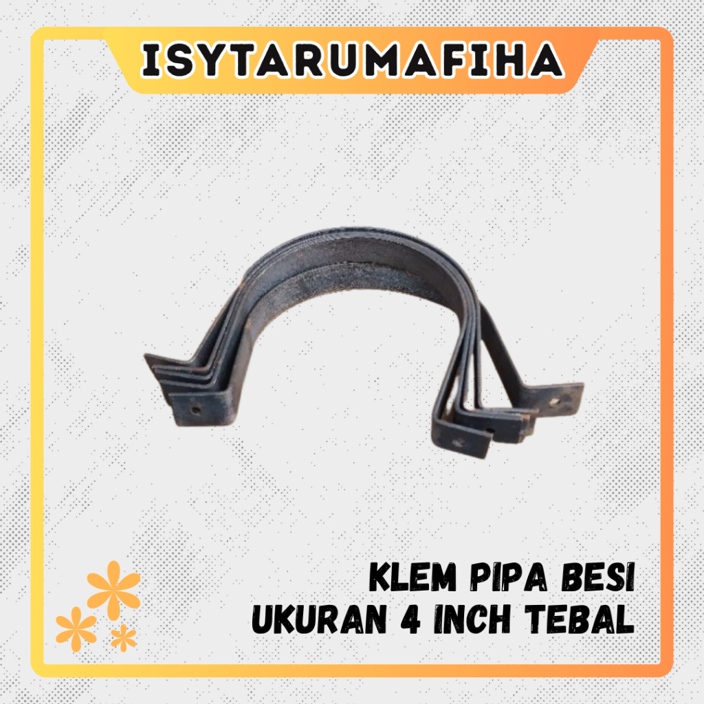 Klem pipa besi 4 inch tebal