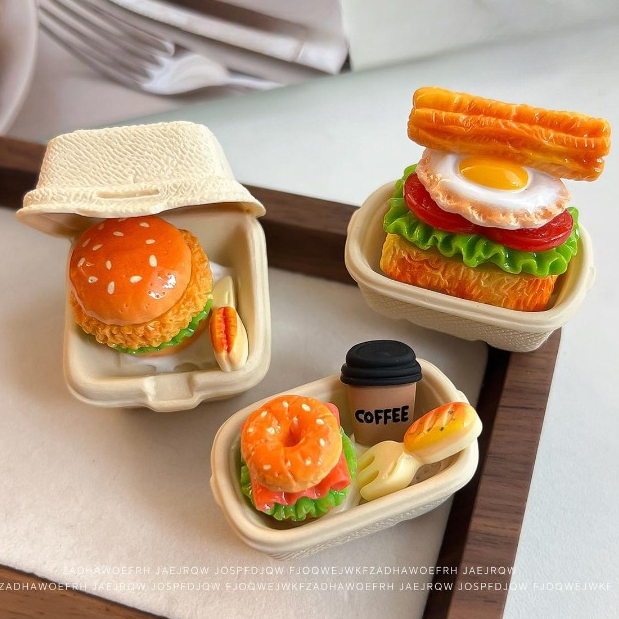 MIVORA HOME - Magnet Kulkas Miniatur Burger Sandwich 3D -Tempelan Kulkas - Hiasan Kulkas