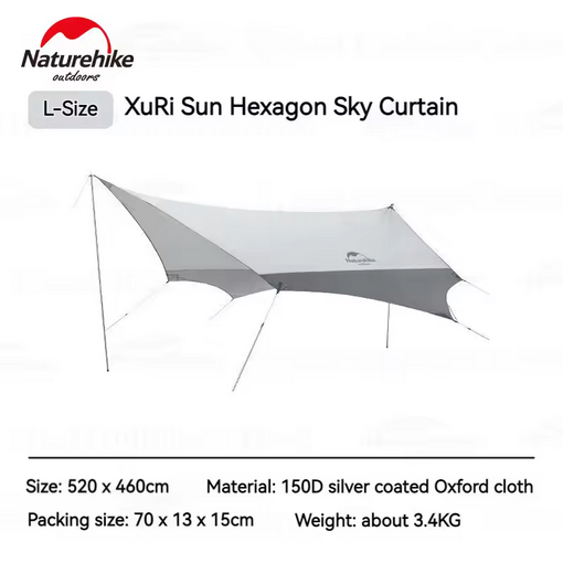 FLYSHEET TENDA CAMPING SUNRISE CANOPY NATUREHIKE NH22ZP009