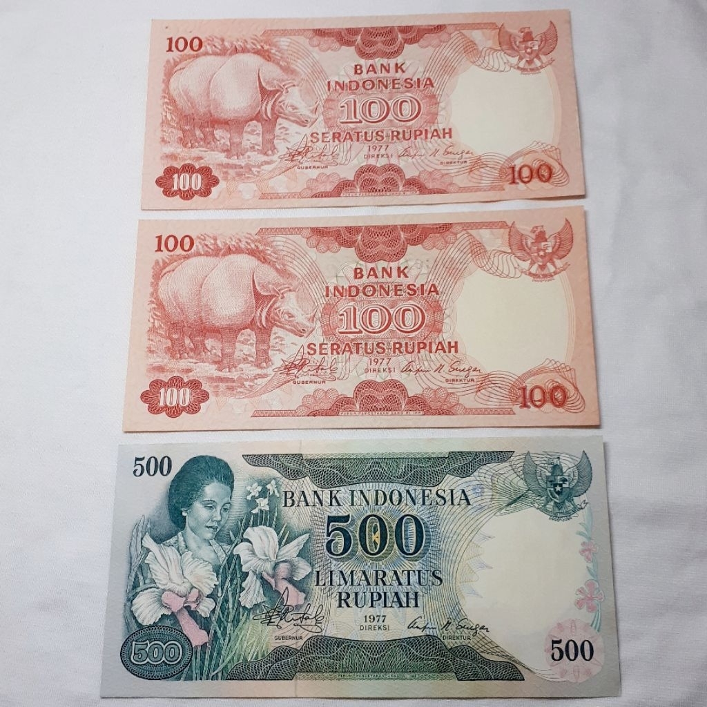 uang kuno indonesia pecahan 100rp seri badak tahun 1977
