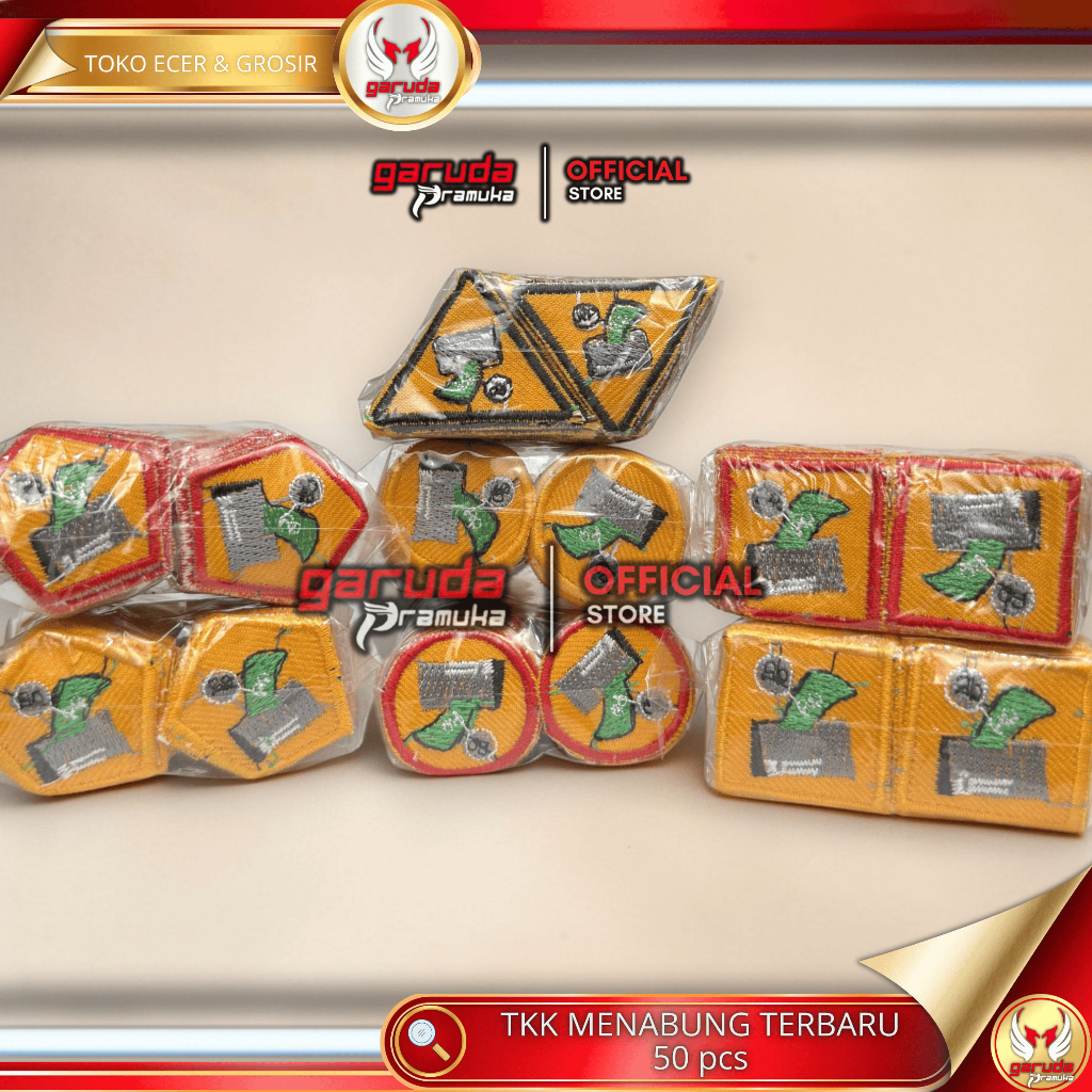 grosir isi 50 pcs Logo TKK MENABUNG TERBARU siaga penggalang penegak purwa madya utama bordir perpac