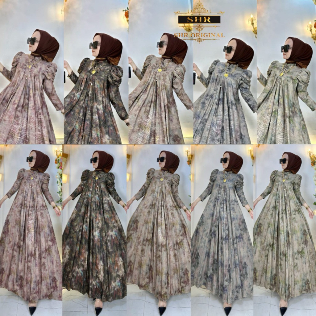 “BY SHR ORI NEW” READY MAXI DRESS JUMBO ANYAR VOL 16 ADUHAY SATIN PRINTING BY SHR ORI