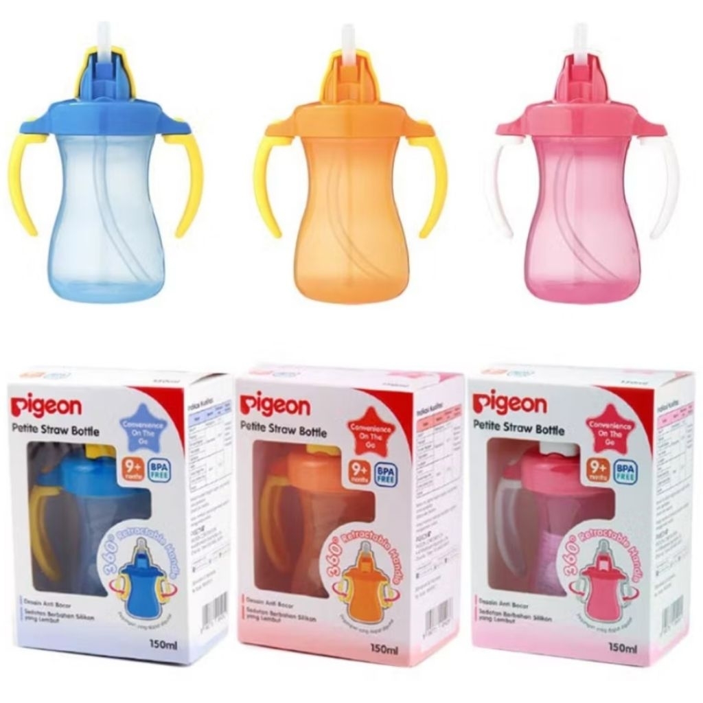 Pigeon Petite Straw - Botol Minum Sedotan Bayi