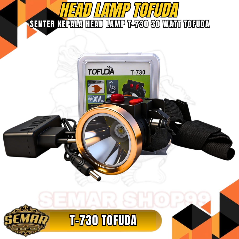 Senter Kepala Diving Senter TOFUDA 30 Watt  Senter LED Super Terang Jarak Jauh headlamp Selam Diving