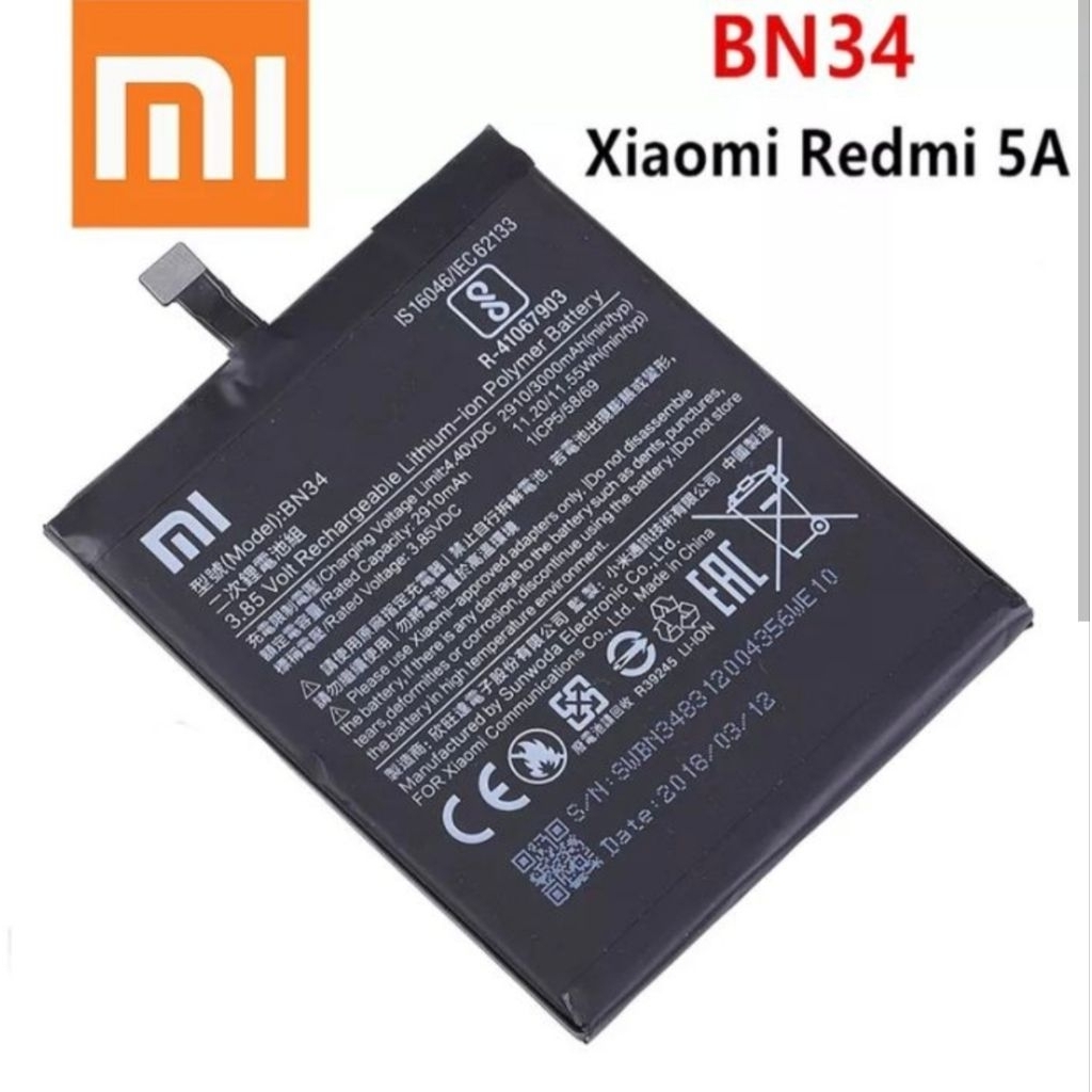 BN34 batre redmi 4A ORIGINAL