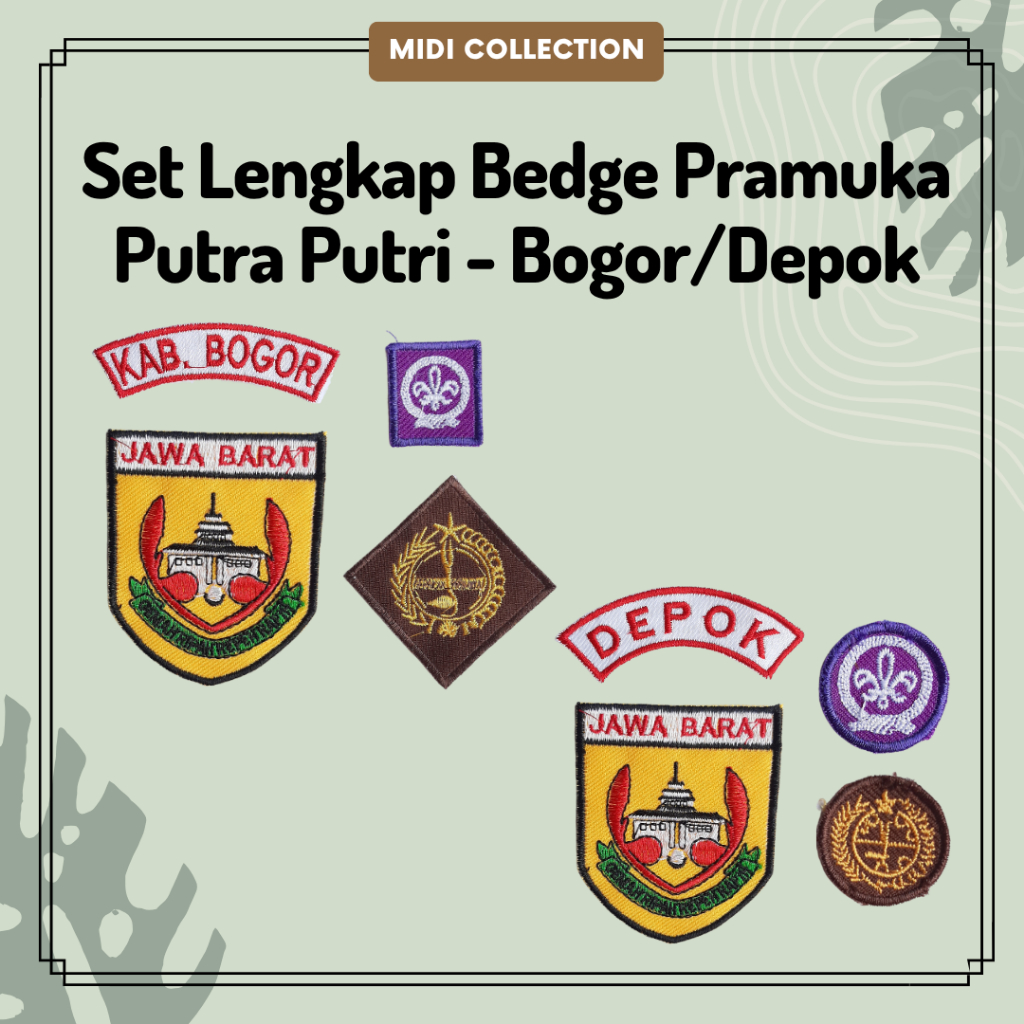 Bet Badge Set Lengkap Atribut Pramuka PENGGALANG/PENEGAK (SMP&SMA) Wilayah Bogor/Depok