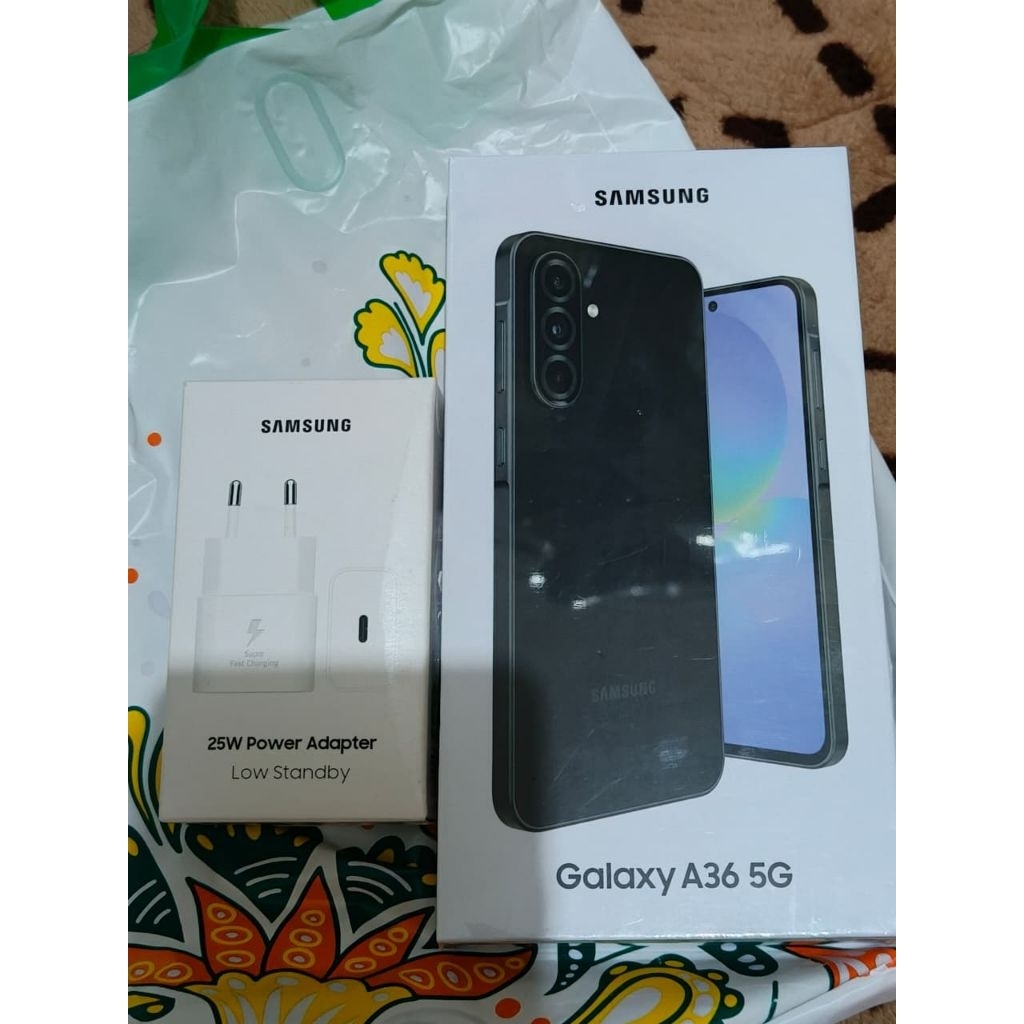 HP samsung A36 5g 5G ram 8/256 GB warna black hitam awesome kepala charnger original samsung segel n