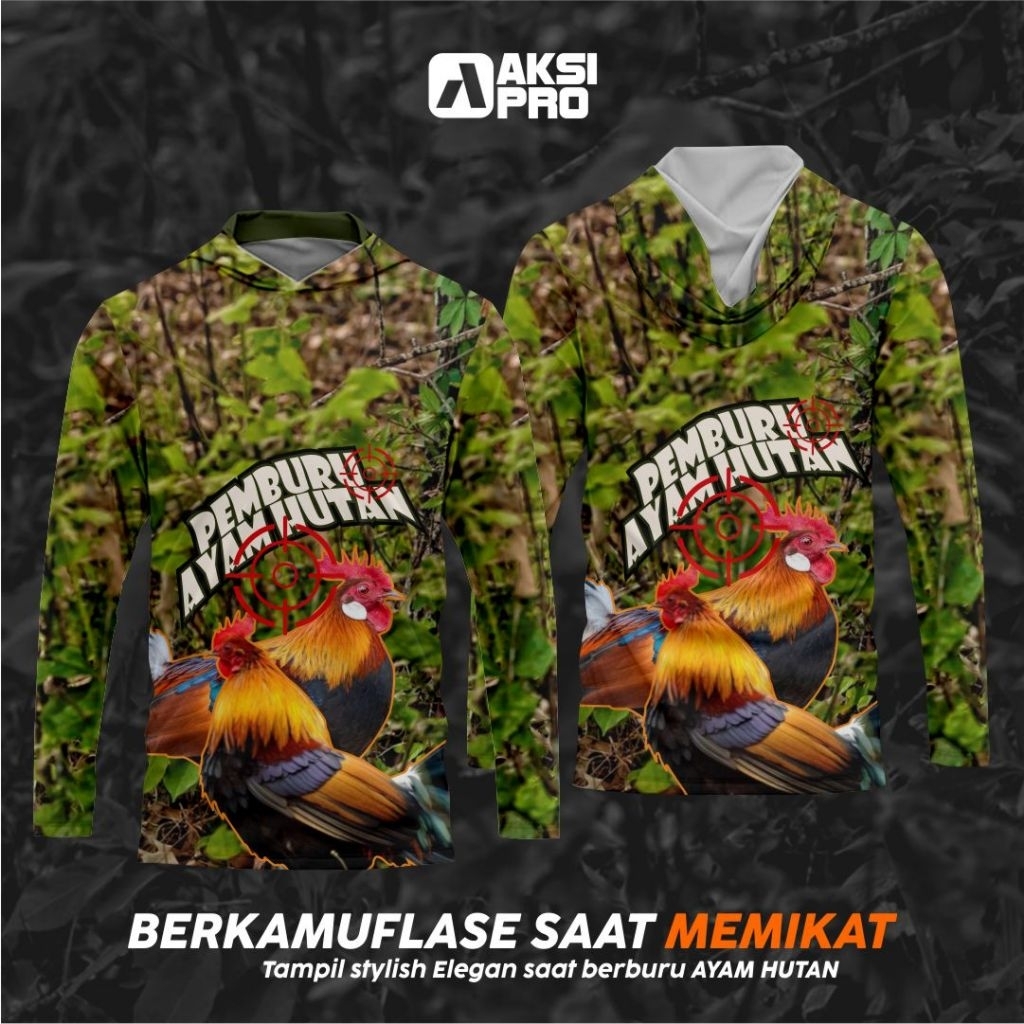 BAJU CAMO PIKAT AYAM HUTAN bisa tambah logo & Nama komunitas