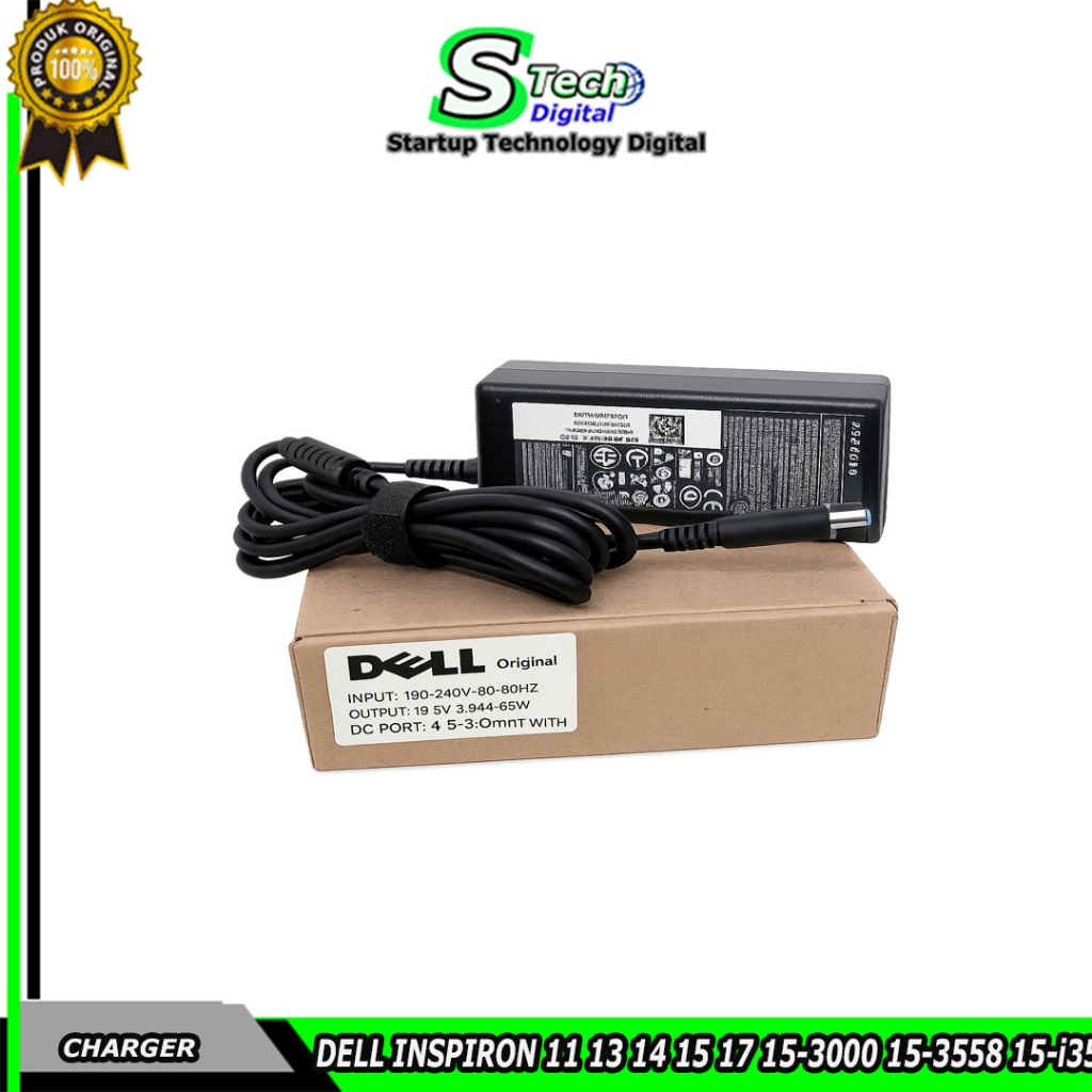 (ORIGINAL 45W 19.5V 2.31A DC4530) CASAN ADAPTOR CHARGER LAPTOP DELL INSPIRON 11 13 14 15 17 15-3000 