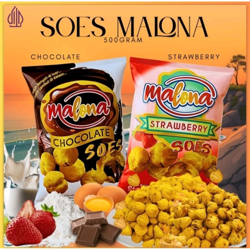 GR shop - Soes Coklat dan Strawberry Malona 500gr