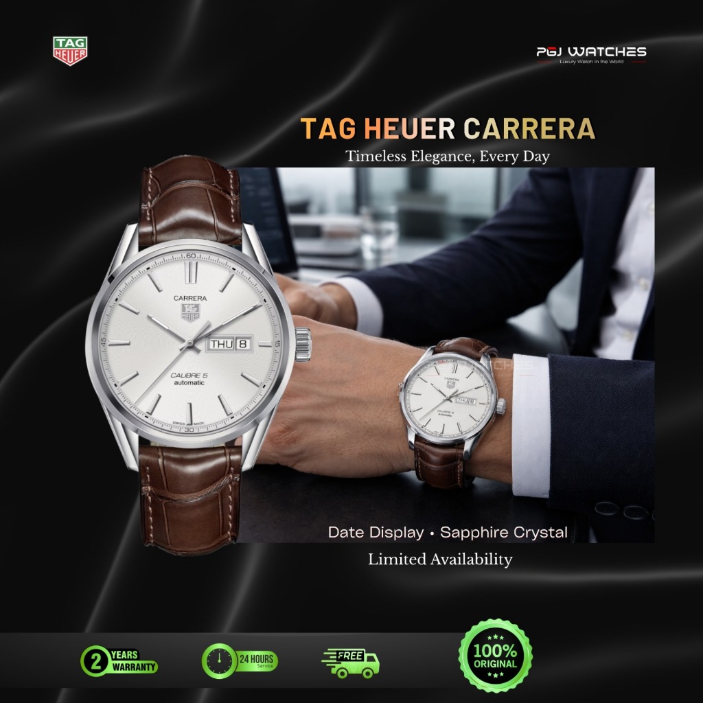 TAG HEUER Carrera Automatic 41mm Dial Steel Leather Strap - WAR201B.FC6291
