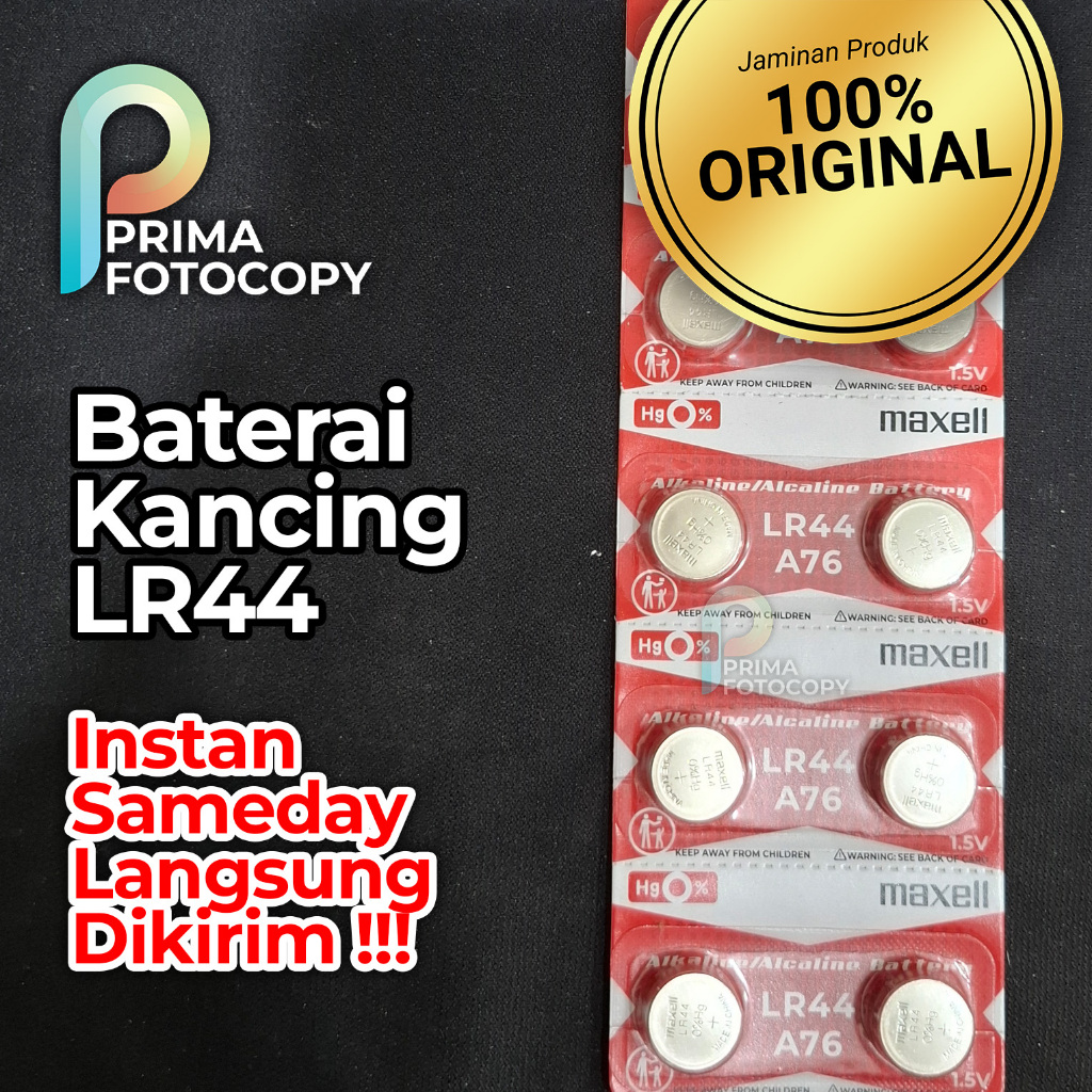 Baterai lr44 ag13 LR 44 a76 Maxell Original Untuk Jam Tangan Kalkulator Remote Mobil Motor Termomete