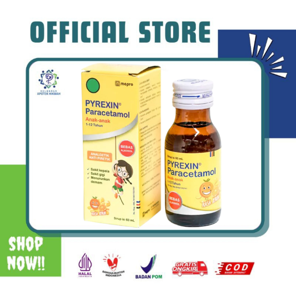 Pyrexin syrup paracetamol demam nyeri kids