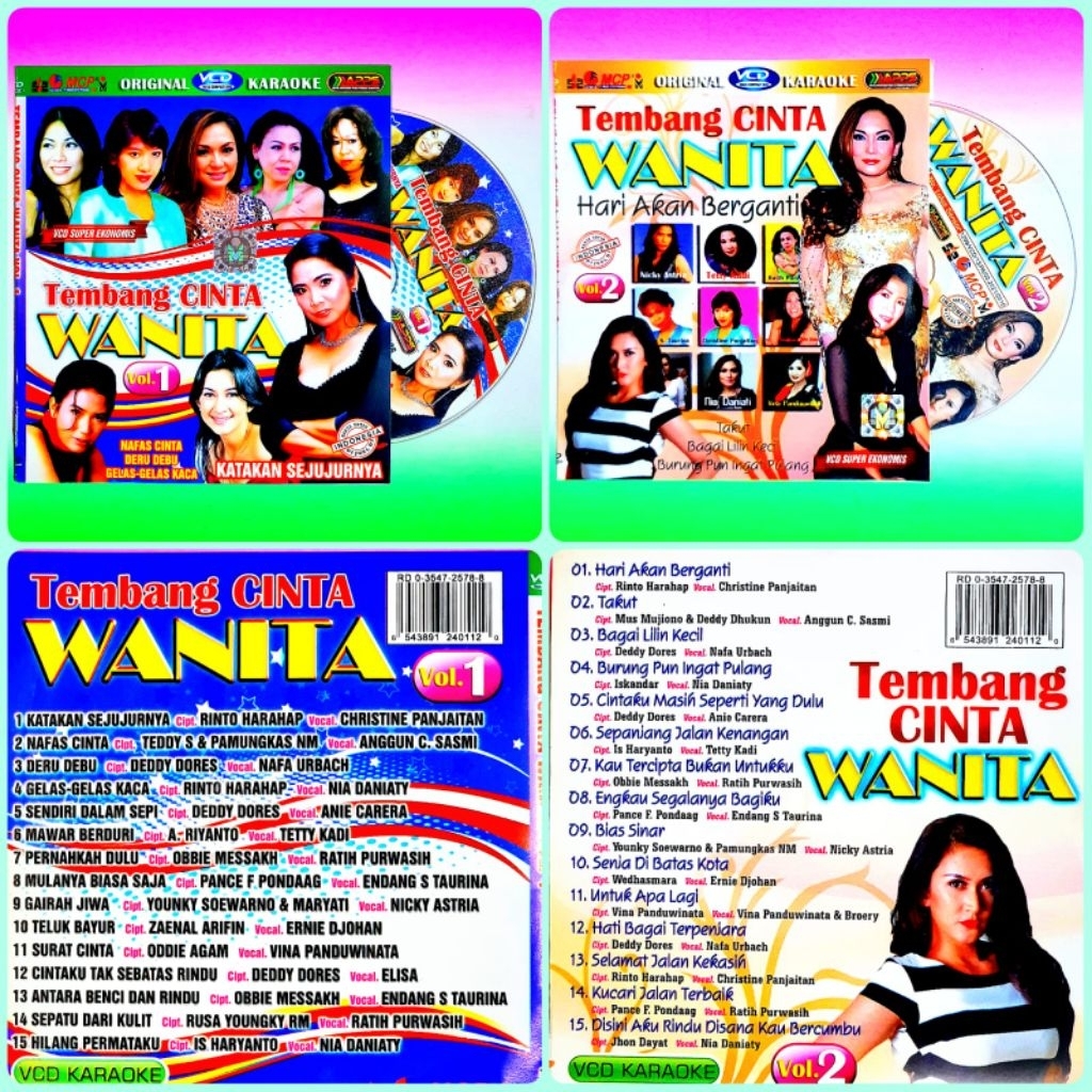 VCD KARAOKE TEMBANG CINTA WANITA-VCD KARAOKE POP LAWAS-VCD KARAOKE-KASET DVD LAGU KARAOKE NOSTALGIA-