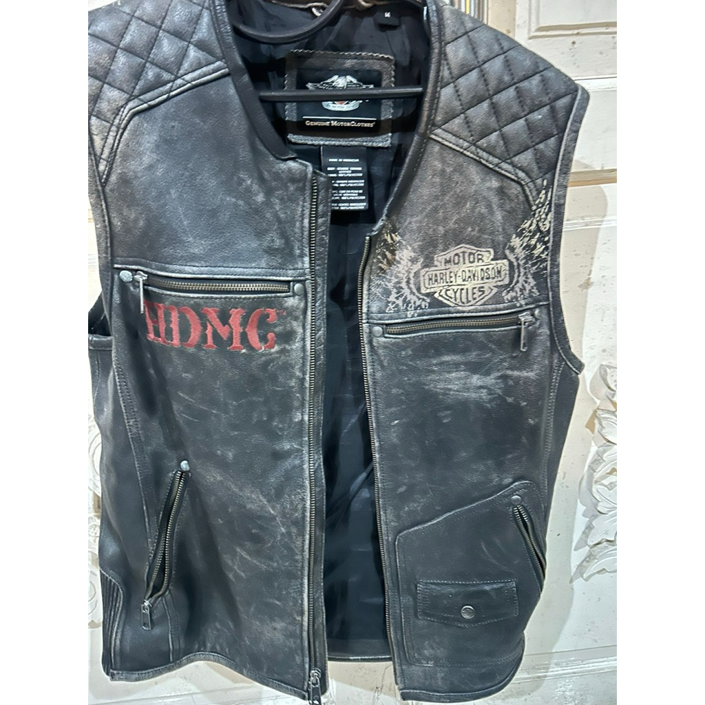 vest kulit harley davidson original