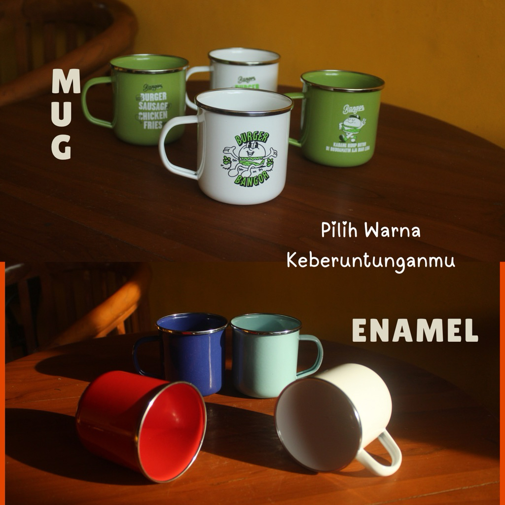 SAMPLE Mug Enamel 9 cm custom logo