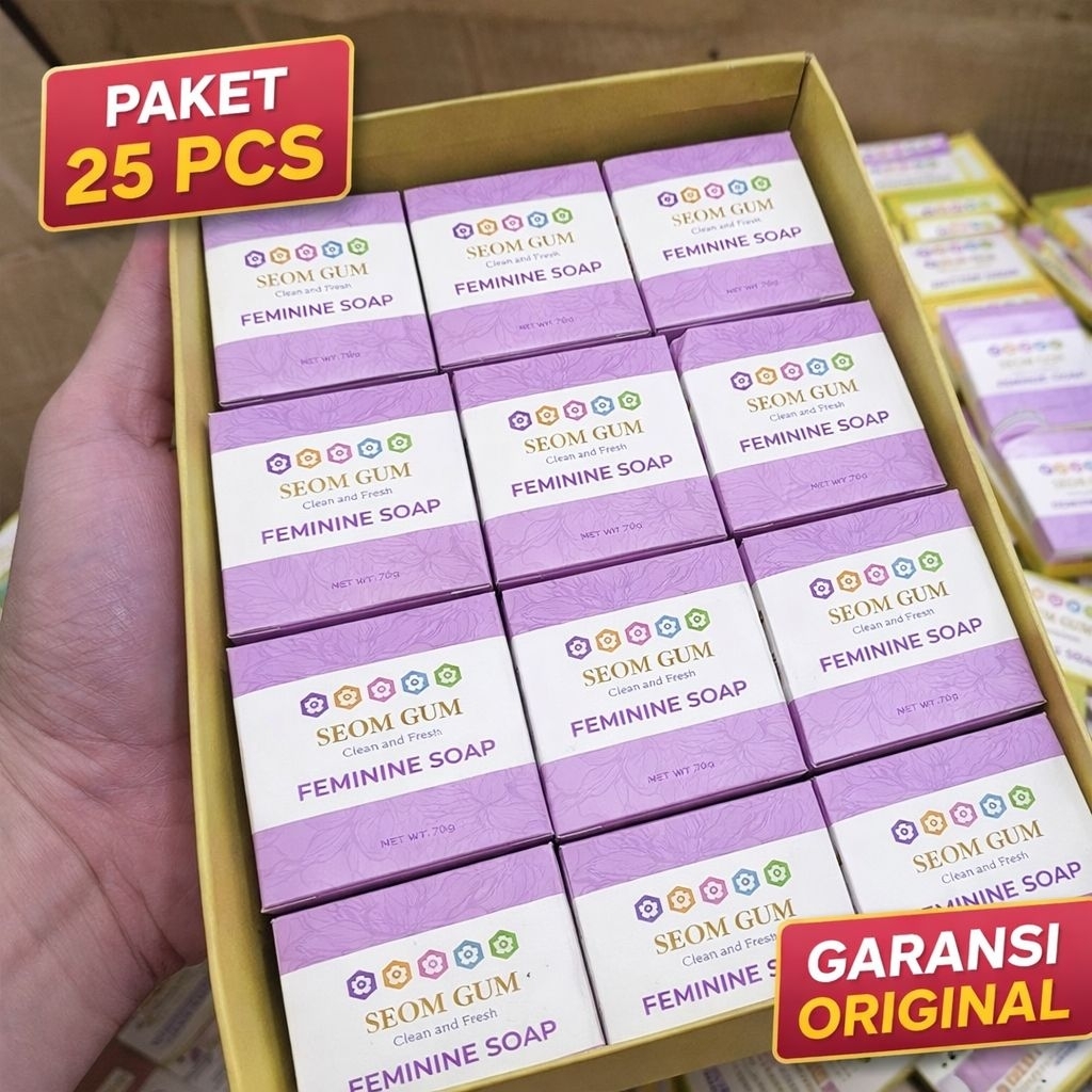 GROSIR PAKET 25 PCS SEOM GUM Feminine Soap Sabun Kewanitaan 70gr Clean & Fresh Anti Bau Original