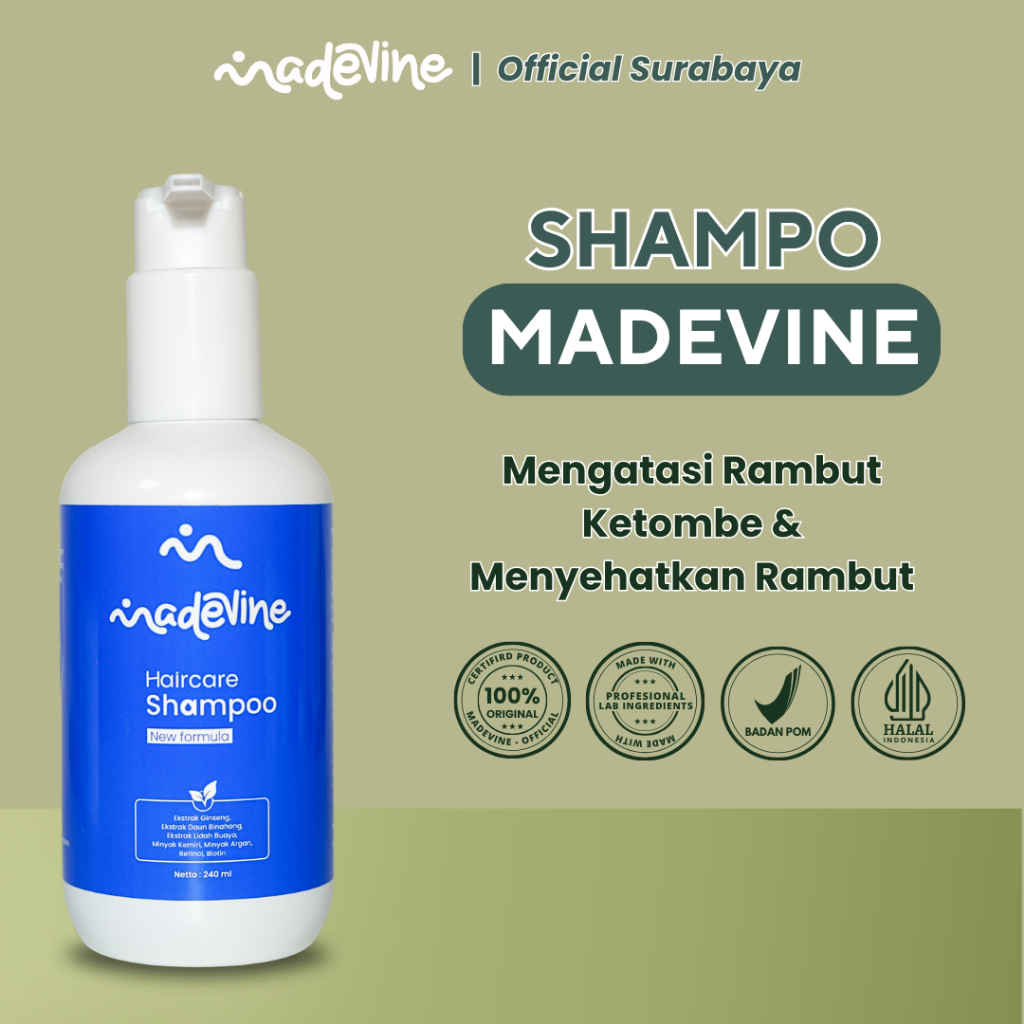 Shampoo Madevine Perawatan Rambut Rontok Ketombe Sudah BPOM