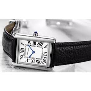 PRELOVED JAM TANGAN SANDA TANK 1108 PRIA WANITA ANALOG RETRO STYLE TALI KULIT QUARTZ