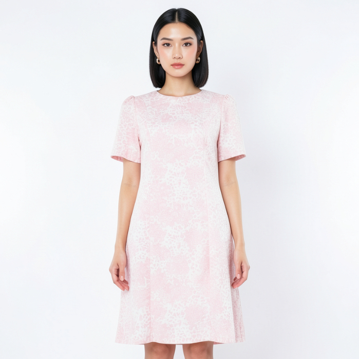 Eprise Dress Lengan Pendek - AE04A PINK | Dress Terusan Wanita Casual