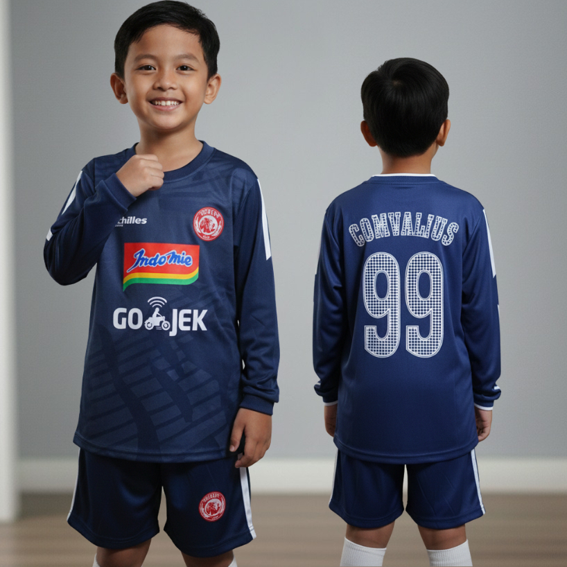 setelan baju bola futsal anak baju kiper arema malang/setelan baju bola kiper murah