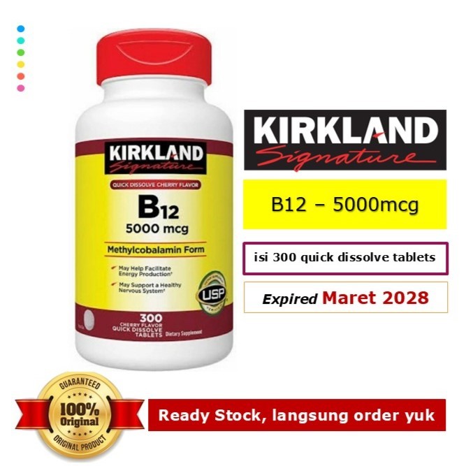 Kirkland Vitamin B12 – 5000mcg, isi 300 Tablets
