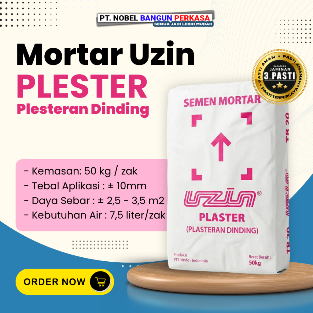 Semen Mortar UZIN Plester Dinding 40kg - Plesteran Instan Anti Retak & Hasil Lebih Halus Berkualitas