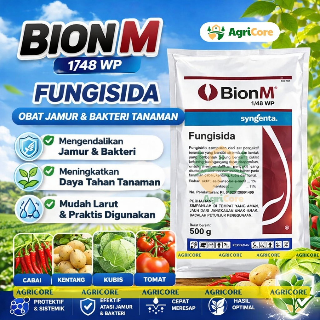 [1KG] Fungisida Bion M 500 Gram Obat Jamur Tanaman untuk Patek dan Busuk Daun