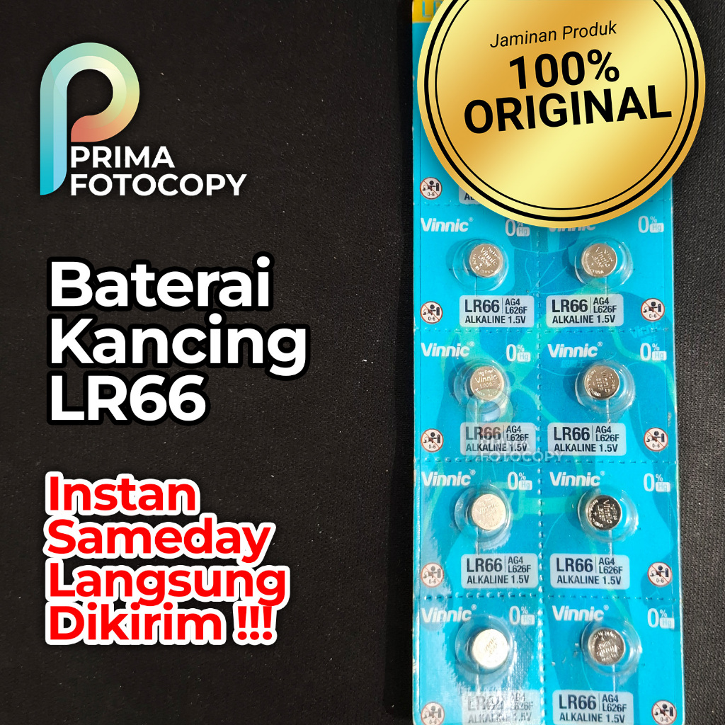 Baterai Original Jam Tangan LR66 / AG4 / L626F / timbangan elektrik digital Vinnic Batere Kancing Al