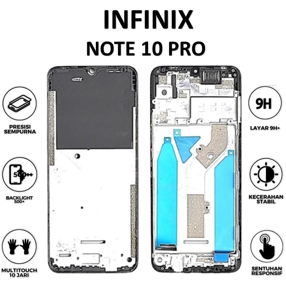 FRAME LCD INFINIX NOTE 10 PRO FRAME BEZZEL TULANG TENGAH ORIGINAL ORI 100%