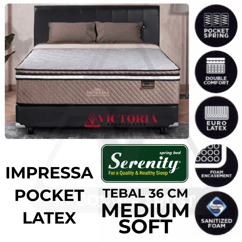 Serenity Elite Impressa Pocket Latex 160 x 200 160x200 Kasur Saja Mattress Only