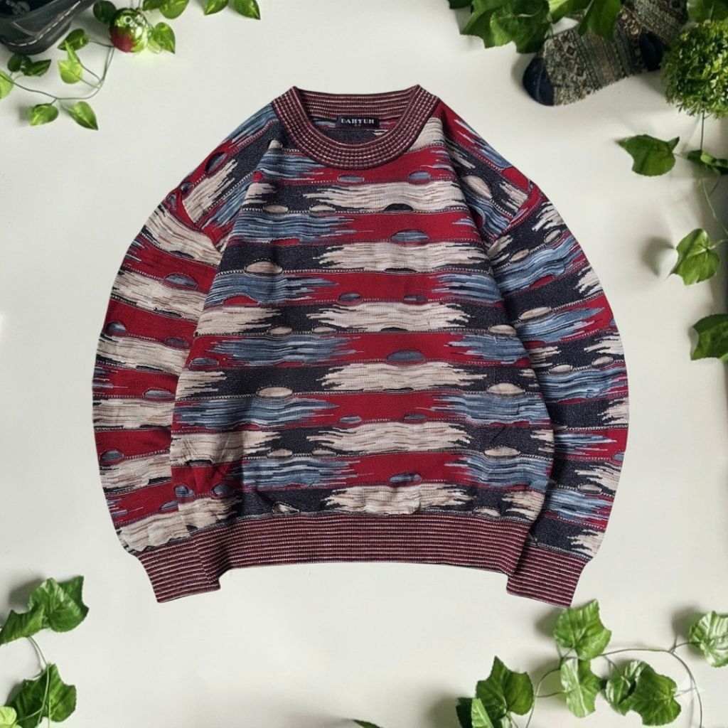 Vintage Dahyun Abstrack Pulover 3D Knit Sweater